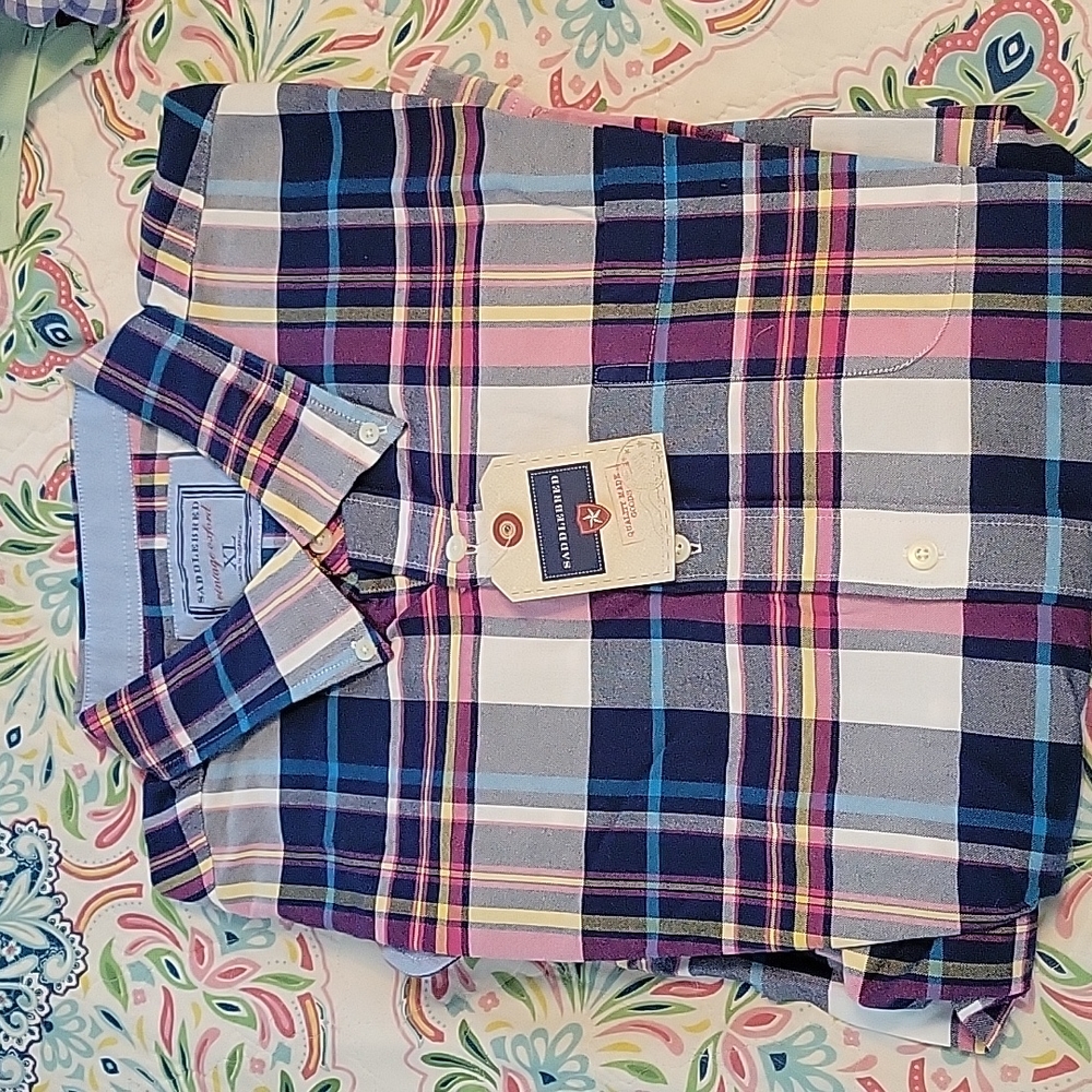 Mens Saddlebred long sleeve, button down, dress shirt XL